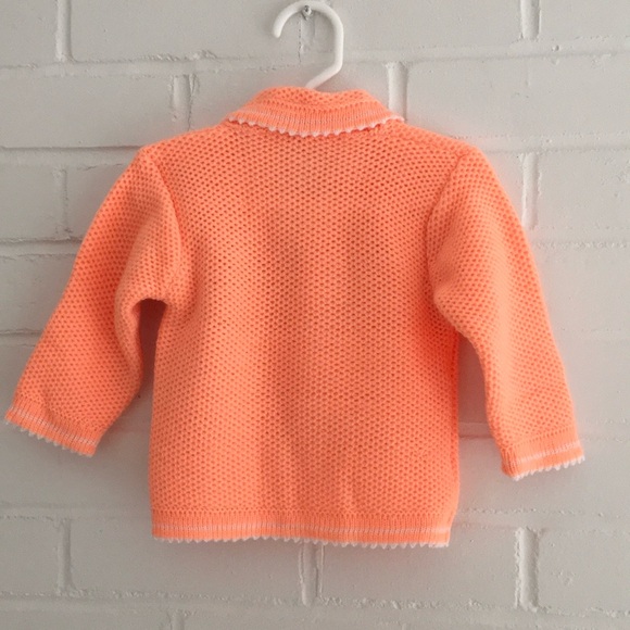 vintage toddler girl handmade cardigan with cute appliqués and pockets size 3T - Picture 2 of 5